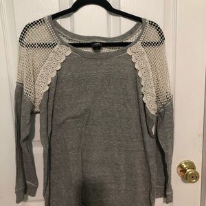 Lace/mesh top blouse